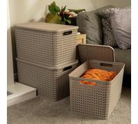 Strata Urban Store Set of 3 Storage Baskets with Lid - Mocha