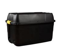 Strata Ward 175 Liter Heavy Duty Storage Trunk With Wheels & Yellow Clips, Black