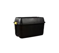 Strata Ward 175 Liter Heavy Duty Storage Trunk with Wheels & Yellow Clips, Black