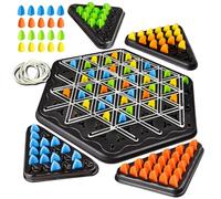 Strategic Chain Triangle Game, Elastic Band Triangle Strategy Board Game, Geometric Chess Rubber Band Puzzle, Family Brain Games, Ages 8+