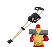 Strategic Equipment Clips - ABS Polymer Hanging Buckle, Backpack Hook, Multi-Purpose Webbing Strap | 6 Pack Hiking Sticks with Fixed Clamp Outdoor Travel Hiking Backpack Mount Climbing, khaki
