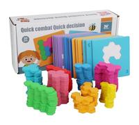 Strategic Wooden Block Puzzle, Color ＆ Shape Tangram Puzzle, Educational Pattern Blocks for Classroom, Kindergarten, Kids 3+Strategic Wooden Block