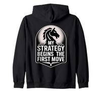 Strategy Begins First Move Chess Player Tactic Zip Hoodie