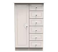 Stratford 1 Door 5 Drawer Childrens Wardrobe (Ready Assembled) Ready Assembled 2 U Taupe One Size