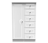Stratford 1 Door 5 Drawer Childrens Wardrobe (Ready Assembled) Ready Assembled 2 U White One Size