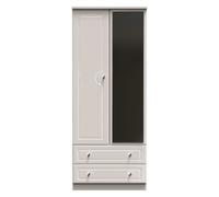 Stratford 2 Door 2 Drawer Mirrored Wardrobe (Ready Assembled) Ready Assembled 2 U Taupe One Size