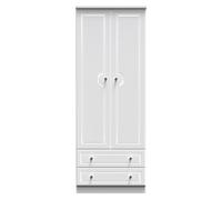Stratford 2 Door 2 Drawer Wardrobe (Ready Assembled) Ready Assembled 2 U White One Size