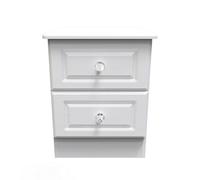 Stratford 2 Drawer Bedside Cabinet In White Ash (Ready Assembled)