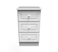 Stratford 3 Drawer Bedside Cabinet In White Ash (Ready Assembled)
