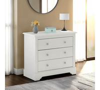 Seconique Stratford 3 Drawer Chest Of Drawers White Shabby Chic