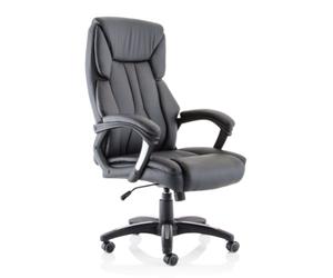 stratford pu leather high back home and office chair in black