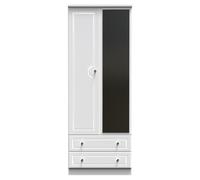 Stratford Tall 2 Door 2drw Mirrored Wardrobe (Ready Assembled) Ready Assembled 2 U White One Size