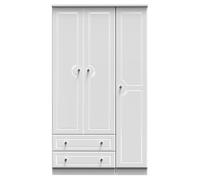 Stratford Triple 2 Drawer Wardrobe (Ready Assembled) Ready Assembled 2 U White One Size