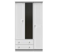 Stratford Triple Mirror Wardrobe with 2 Drawers (Ready Assembled) Ready Assembled 2 U White One Size