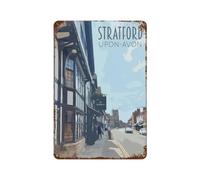 Stratford upon Avon England,Funny Vintage Metal Tin Sign Kitchen Bathroom Office Garage Bar Cafe Restaurant Shop Cave Home Wall Decor Art Ideas Gift Tin Sign(15x30cm）6x12 inch-A63