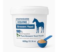 Strathheaven Equine Brewers Yeast Powder - 100% Natural Supplement for Horses - Supports Digestion, Calming, Coat Condition & Overall Health - Rich in B Vitamins, Amino Acids & Minerals (600g)