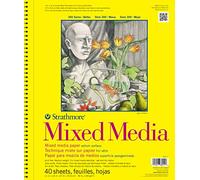 Strathmore 362-11 300 Series Mixed Media Pad, 11"x14" Wire Bound, 40 Sheets