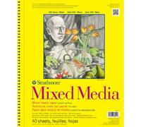 Strathmore 362-11 300 Series Mixed Media Pad, 11"x14" Wire Bound, 40 Sheets