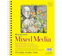 Strathmore 362900 Mixed Media Vellum Spiral Paper Pad 9 x 12-inch, 40 Sheets, White, 9"X12"