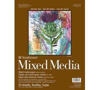 Strathmore 400 Mixed Media 300gsm Pads, 15 x 11x14 in Sheets, Foldover Cover - Glued 1 side, Ideal for Professionals & Students