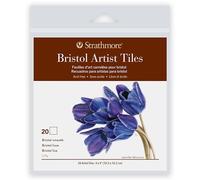 Strathmore 400 Series Artist Tiles Bristol Paper Pack, Smooth Finish (2-Ply), 20 Sheet, 4x4 inch, 1 Count