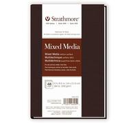Strathmore 400 Series Mixed Media Paper Art Book, Matte Brown Cover, Natural White, Hardbound, 24 Sheets, 5.5x8.5 inch