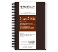 Strathmore 400 Series Mixed Media Paper Art Book, Matte Brown Cover, Natural White, Side Wire Binding, 20 Sheets, 5.5x8.5 inch