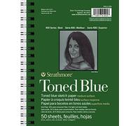 Strathmore 400 Series Sketch Pad, Toned Blue, 5.5x8.5 inch, 50 Sheets - Artist Sketchbook for Drawing, Illustration, Art Class Students