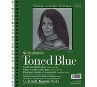 Strathmore 400 Series Sketch Pad, Toned Blue, 9x12 inch, 50 Sheets - Artist Sketchbook for Drawing, Illustration, Art Class Students