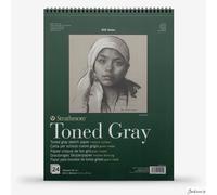 Strathmore 400 Toned 118gsm Paper Spiral Bound Sketchpad, Fine Grain, 11 x 14 in, 24 Sheets, Ideal for Professionals & Students