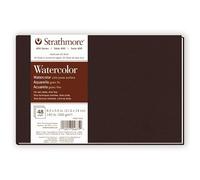 Strathmore 400 Series Watercolor Paper Art Book, Matte Brown Cover, Natural White, Hardbound, 24 Sheets, 8.5x5.5 inch
