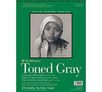 Strathmore 400 Toned 118gsm Paper Spiral Bound Sketchpad, Fine Grain, 11 x 14 in, 24 Sheets, Ideal for Professionals & Students
