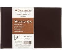 Strathmore 400 Watercolour Hardbound 300gsm Paper Book, Cold-Pressed, 8.5 x 5.5 in, 24 Sheets, Ideal for Professionals & Students
