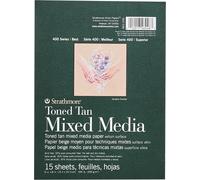 Strathmore 462-206 400 Series Toned Tan Mixed Media Pad, 6"x8" Glue Bound, 15 S