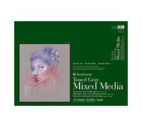 Strathmore 462-318 400 Series Toned Gray Mixed Media Pad, 18"x24" Glue Bound, 15 Sheets per Pad