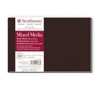 Strathmore 500 Series Mixed Media Paper Art Book, Matte Brown Cover, Natural White, Hardbound, 32 Sheets, 8.5x5.5 inch