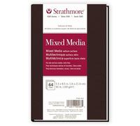 Strathmore 500 Series Mixed Media Paper Art Book, Matte Brown Soft Cover Binding, Natural White, 32 Sheets, 5.5x8.5 inch