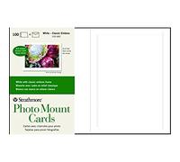 Strathmore Photo Mount Cards, White with Classic Border, 5x6.875 inches, 100 Pack, Envelopes Included - Blank Greeting Cards for Weddings, Events, Birthdays