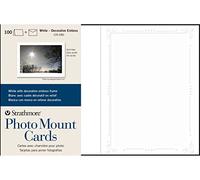 Strathmore Photo Mount Cards - White Embossed Border, 5x6.875in, 100pk, Envelopes Included
