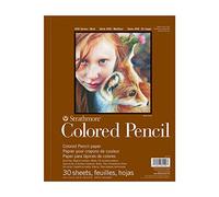 Strathmore Pro-Art Colored Pencil Spiral Paper Pad 9 x 12-inch, 30 Sheets, Graphite, White, 9"X12"