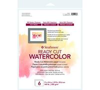 Strathmore Pro-Art Watercolor Paper Pack 11 x 14-inch, 6 Sheets, Ready Cut, Hot Press, 11x14