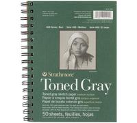 Strathmore Toned Sketch Spiral Pad, 5.5 x 8.5 in, Gray-Toned Paper, 50 Sheets, Made in USA - 412105