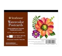Strathmore water color postcards, blank, 15 pieces (package may vary) 1 pack, Natural White,4" by 6"