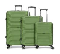 Stratic Shine 4 wheels Suitcase set 3-piece with expansion pleat green