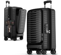 Stratic Novium 4 wheels Cabin trolley S 55 cm Laptop compartment with expansion pleat black