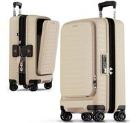 Stratic Novium 4 wheels Cabin trolley S 55 cm Laptop compartment with expansion pleat beige