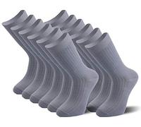 Strato Cotton 6 Pairs of Derby Tweed Plain Colour Dress Socks, Comfortable Breathable Cotton Rich Size 6-10, Grey