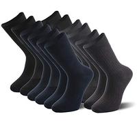 STRATO COTTON 6 Pairs of Derby Tweed Plain Colour Dress Socks, Comfortable Breathable Cotton Rich Size 6-10, (Black 2, Dark Grey 2, Navy 2)
