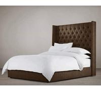 Stratus Interiors Alexander Wing Back Bed Frame Chesterfield Headboard - Add Professional Assembly & Delivery- Super King - Standard Bed