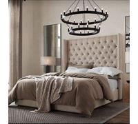 Stratus Interiors Alexander Wing Back Bed Frame Chesterfield Headboard - Add Professional Assembly & Delivery- Double - Standard Bed